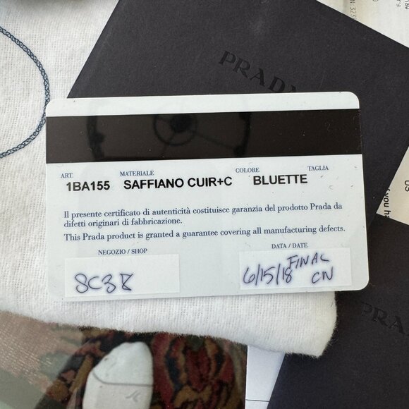 Prada Saffiano Bluette Medium Bag - Picture 3 of 13
